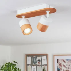 Luminaires Scandinaves-hofstein Plafonnier Blondo Écru, Blanc, 2 lumières