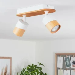 Luminaires Scandinaves-hofstein Plafonnier Blondo Écru, Blanc, 2 lumières