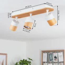 Luminaires Scandinaves-hofstein Plafonnier Blondo Écru, Blanc, 3 lumières