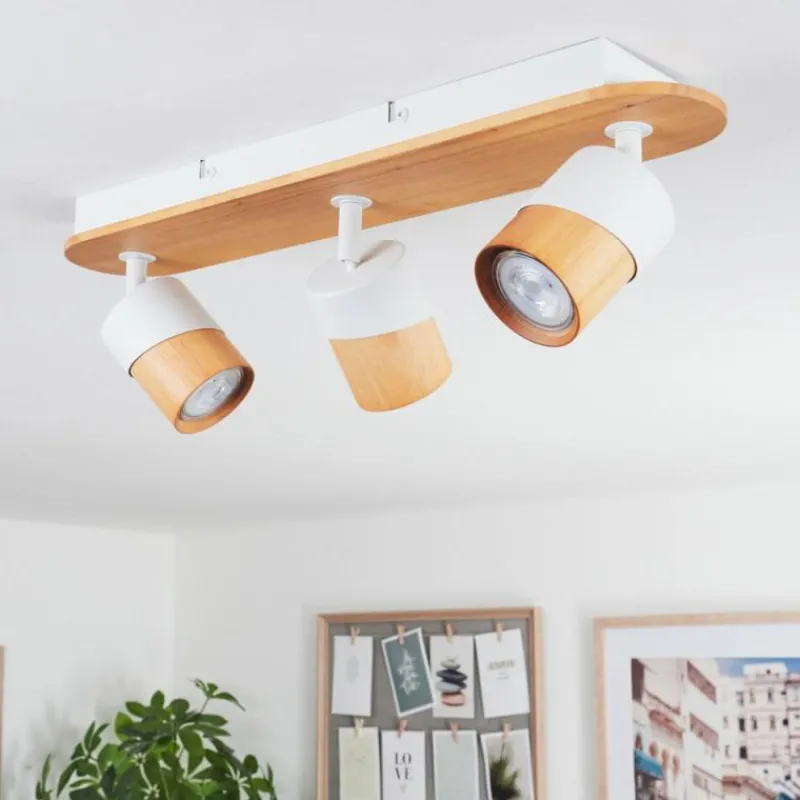 Luminaires Scandinaves-hofstein Plafonnier Blondo Écru, Blanc, 3 lumières