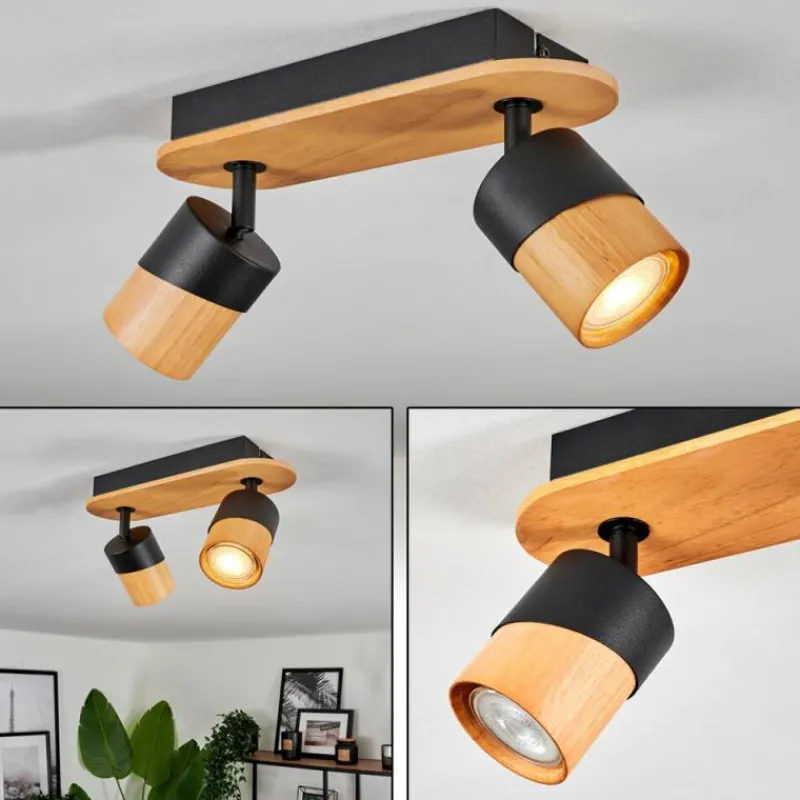 Luminaires Scandinaves-hofstein Plafonnier Blondo Écru, Noir, 2 lumières