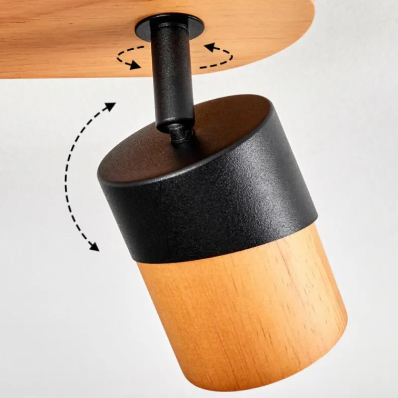 Luminaires Scandinaves-hofstein Plafonnier Blondo Écru, Noir, 2 lumières