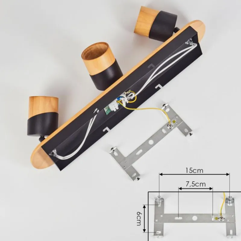 Luminaires Scandinaves-hofstein Plafonnier Blondo Écru, Noir, 3 lumières