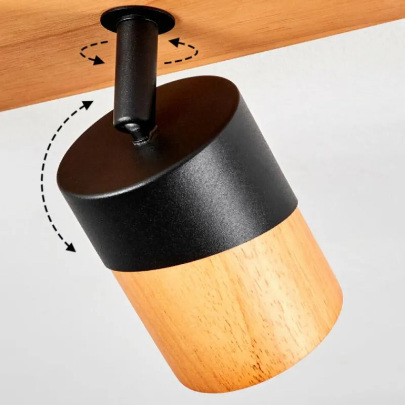Luminaires Scandinaves-hofstein Plafonnier Blondo Écru, Noir, 3 lumières
