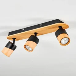 Luminaires Scandinaves-hofstein Plafonnier Blondo Écru, Noir, 3 lumières