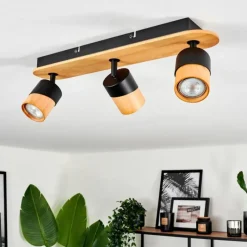 Luminaires Scandinaves-hofstein Plafonnier Blondo Écru, Noir, 3 lumières