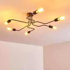 hofstein Plafonnier Bogno Noir, 6 lumières* Plafonniers