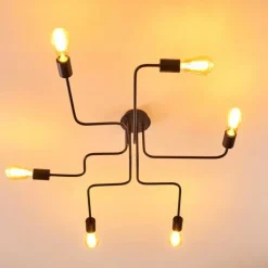 hofstein Plafonnier Bogno Noir, 6 lumières* Plafonniers