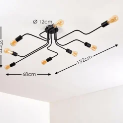 hofstein Plafonnier Bogno Noir, 8 lumières
