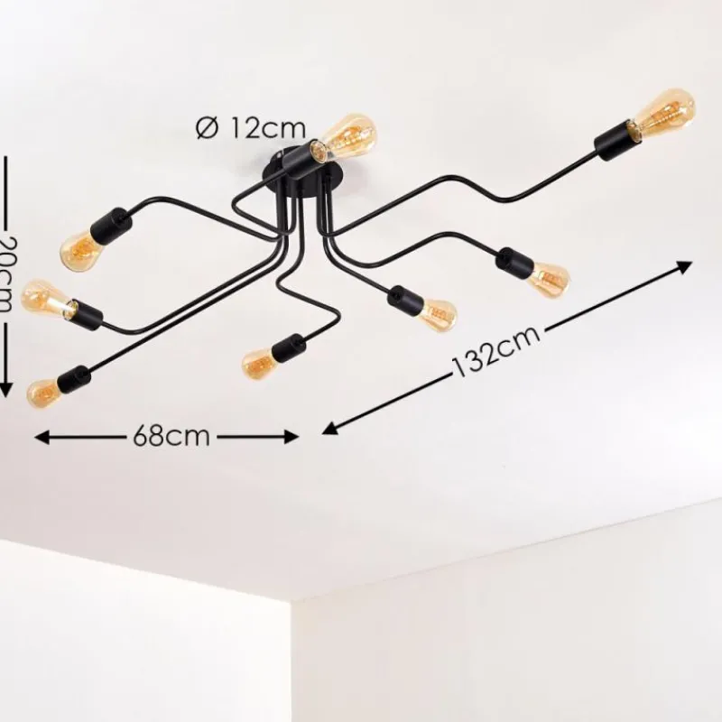 hofstein Plafonnier Bogno Noir, 8 lumières