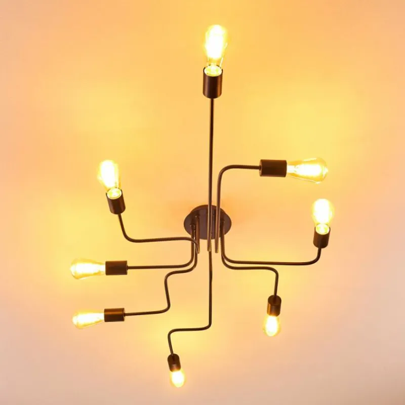 hofstein Plafonnier Bogno Noir, 8 lumières