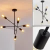 Lampes Vintages & Rétros-hofstein Plafonnier Bogno Noir, 6 lumières
