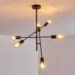 Lampes Vintages & Rétros-hofstein Plafonnier Bogno Noir, 6 lumières