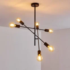 Lampes Vintages & Rétros-hofstein Plafonnier Bogno Noir, 6 lumières