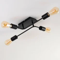 Lampes Vintages & Rétros-hofstein Plafonnier Bogno Noir, 4 lumières