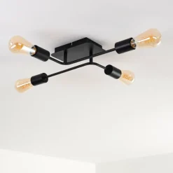 Lampes Vintages & Rétros-hofstein Plafonnier Bogno Noir, 4 lumières