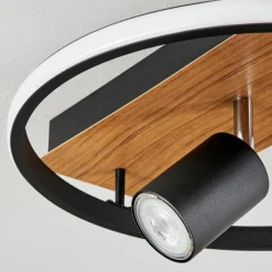 hofstein Plafonnier Boim LED Couleur bois, Noir, 3 lumières