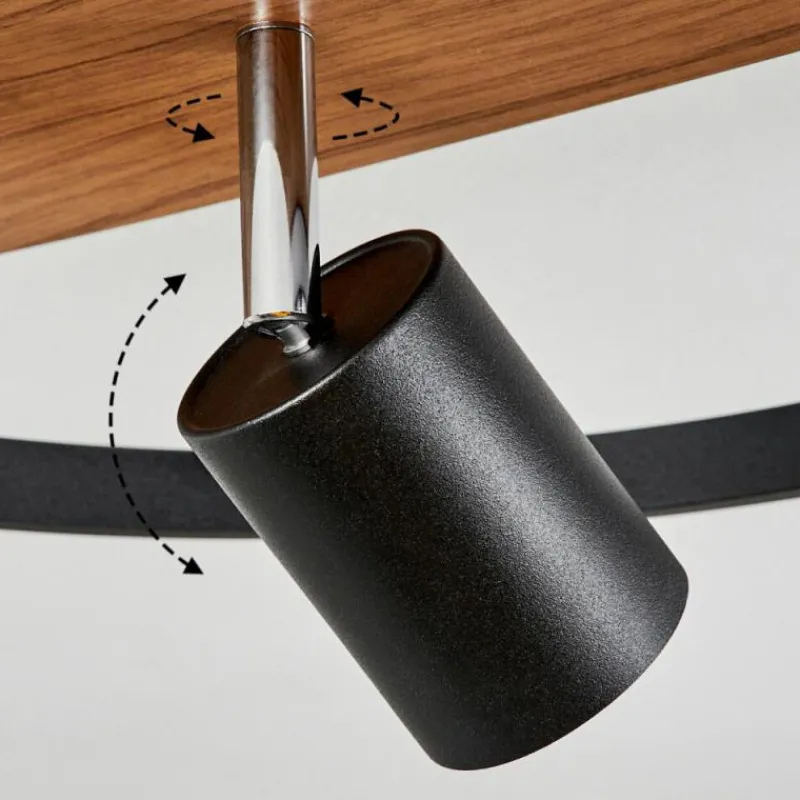 hofstein Plafonnier Boim LED Couleur bois, Noir, 3 lumières