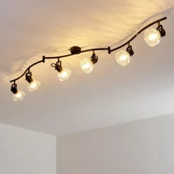 hofstein Plafonnier Bois Noir, 6 lumières