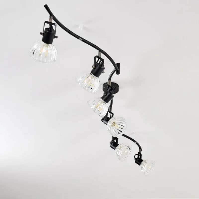 hofstein Plafonnier Bois Noir, 6 lumières