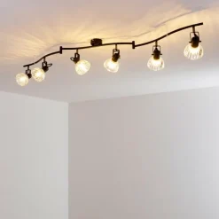 hofstein Plafonnier Bois Noir, 6 lumières