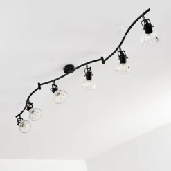 hofstein Plafonnier Bois Noir, 6 lumières