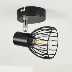 hofstein Plafonnier Bolderslev Chrome, Noir, 1 lumière* Spots Et Projecteurs