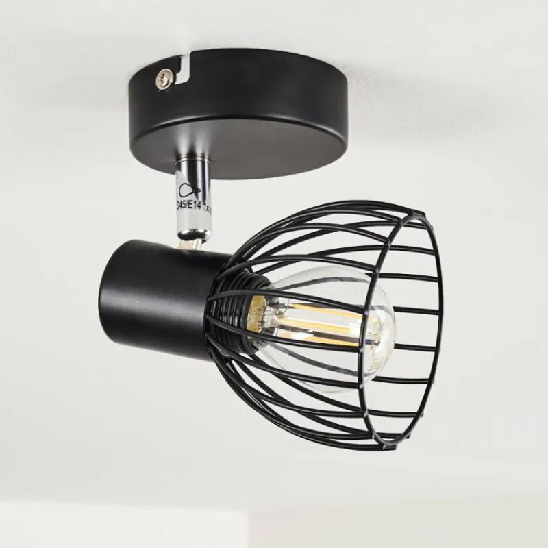 hofstein Plafonnier Bolderslev Chrome, Noir, 1 lumière* Spots Et Projecteurs