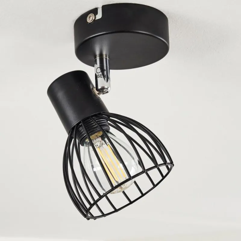 hofstein Plafonnier Bolderslev Chrome, Noir, 1 lumière* Spots Et Projecteurs