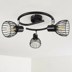 hofstein Plafonnier Bolderslev Chrome, Noir, 3 lumières