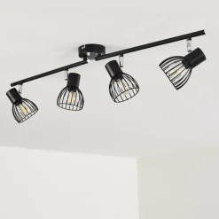 hofstein Plafonnier Bolderslev Chrome, Noir, 4 lumières