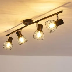 hofstein Plafonnier Bolderslev Chrome, Noir, 4 lumières