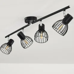 hofstein Plafonnier Bolderslev Chrome, Noir, 4 lumières