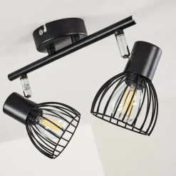 hofstein Plafonnier Bolderslev Chrome, Noir, 2 lumières