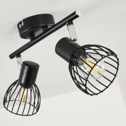 hofstein Plafonnier Bolderslev Chrome, Noir, 2 lumières