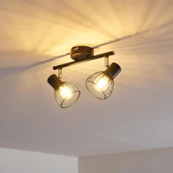 hofstein Plafonnier Bolderslev Chrome, Noir, 2 lumières