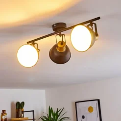 Lampes Dorées-hofstein Plafonnier Borik Noir, 3 lumières