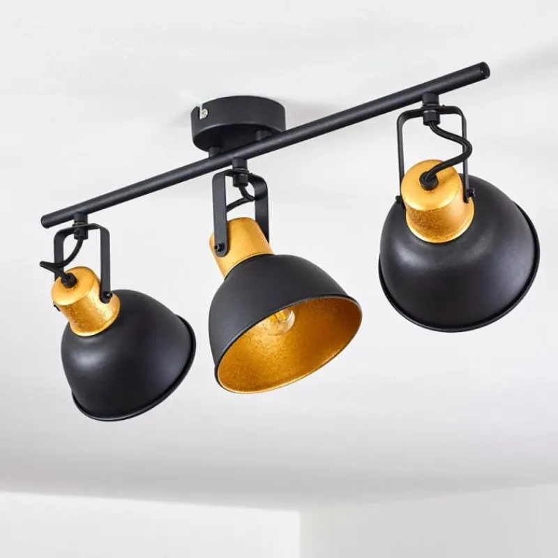 Lampes Dorées-hofstein Plafonnier Borik Noir, 3 lumières