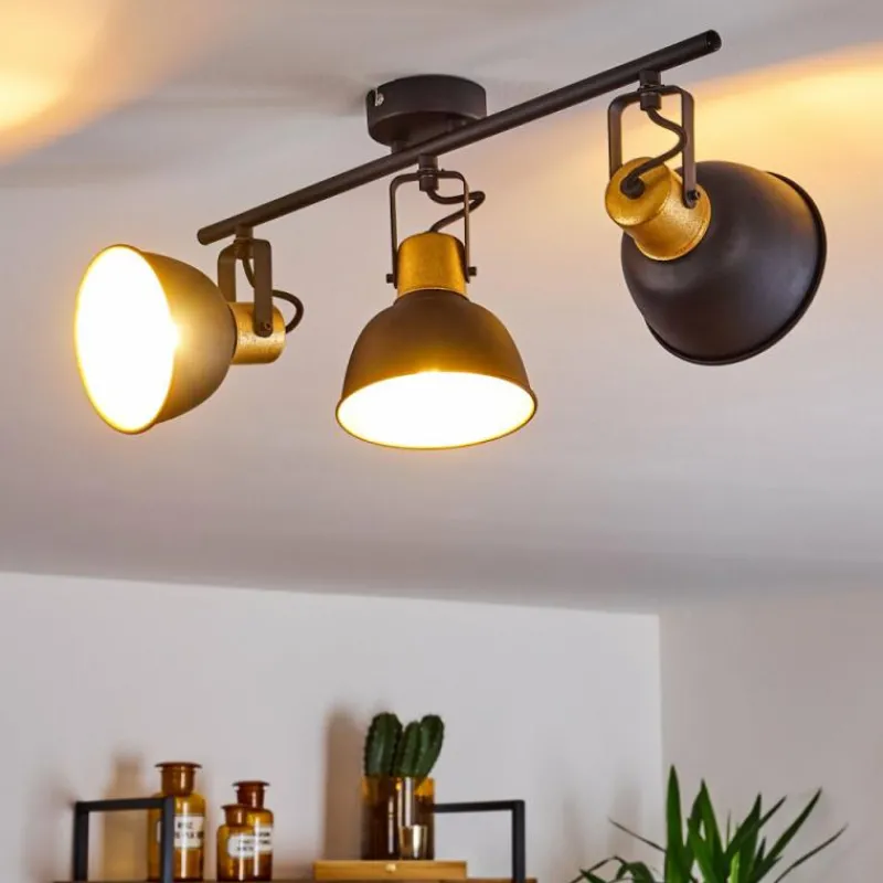 Lampes Dorées-hofstein Plafonnier Borik Noir, 3 lumières