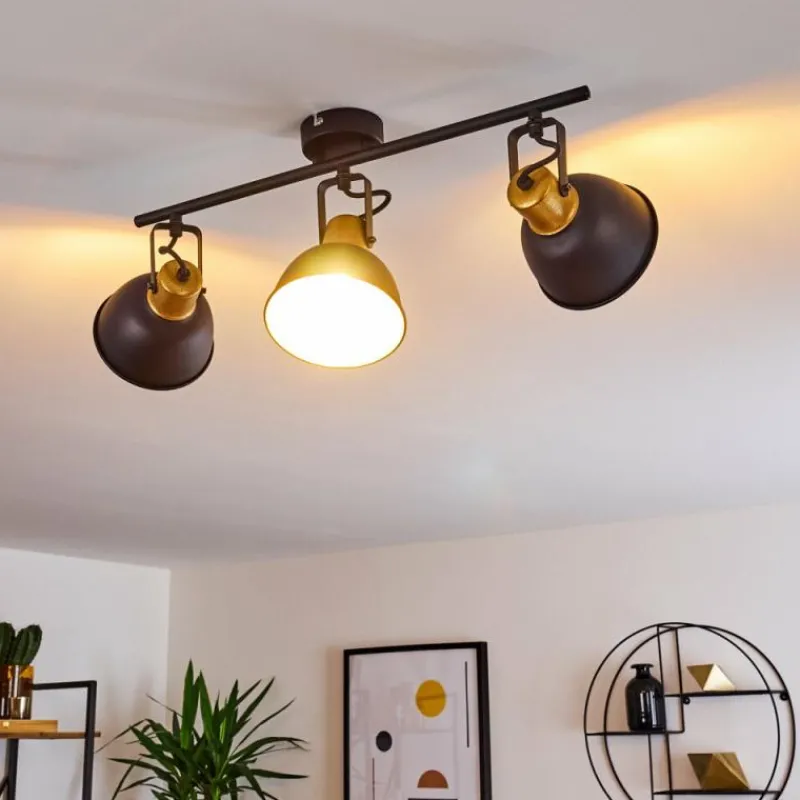 Lampes Dorées-hofstein Plafonnier Borik Noir, 3 lumières