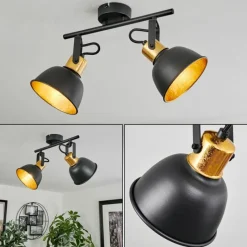 Luminaires Scandinaves-hofstein Plafonnier Borik Noir, 2 lumières