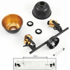 Luminaires Scandinaves-hofstein Plafonnier Borik Noir, 2 lumières