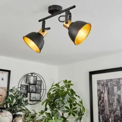 Luminaires Scandinaves-hofstein Plafonnier Borik Noir, 2 lumières