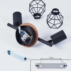 Lampes Vintages & Rétros-hofstein Plafonnier Borio Brun, Noir, 2 lumières