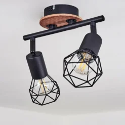 Lampes Vintages & Rétros-hofstein Plafonnier Borio Brun, Noir, 2 lumières