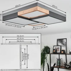 hofstein Plafonnier Bornos LED Anthracite, 1 lumière
