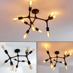 Lampes Vintages & Rétros-hofstein Plafonnier Bottnaryd Noir, 9 lumières