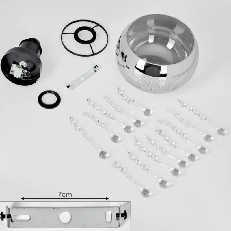 Suspension Verre Fumé-hofstein Plafonnier Boudry Noir, 1 lumière
