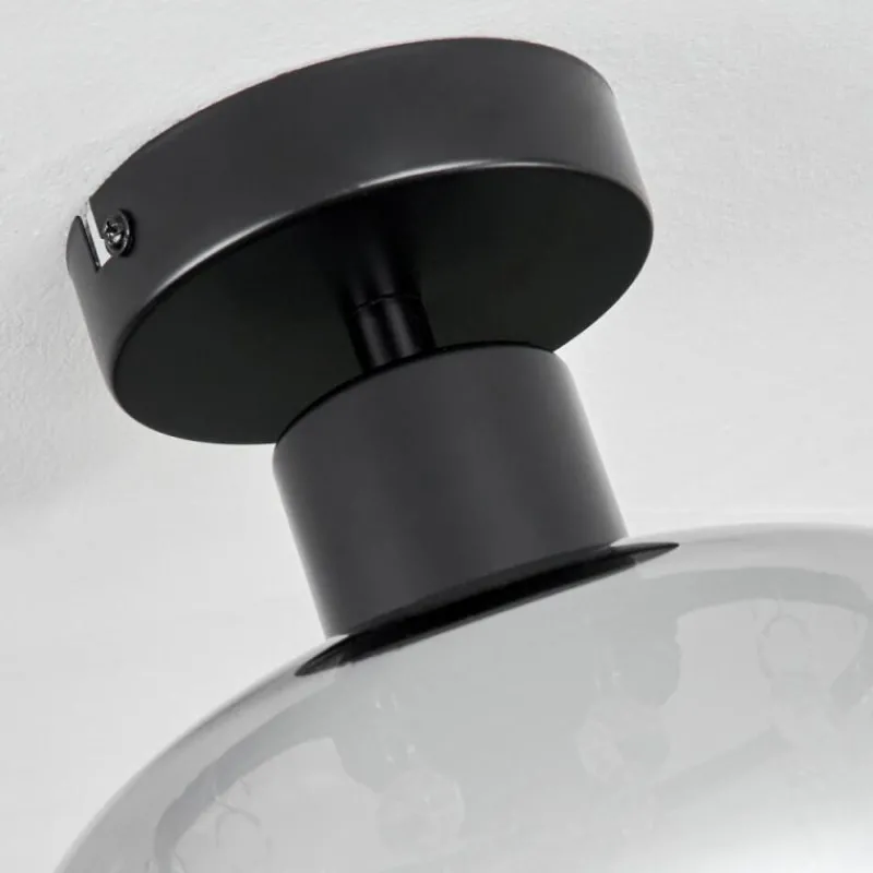 Suspension Verre Fumé-hofstein Plafonnier Boudry Noir, 1 lumière