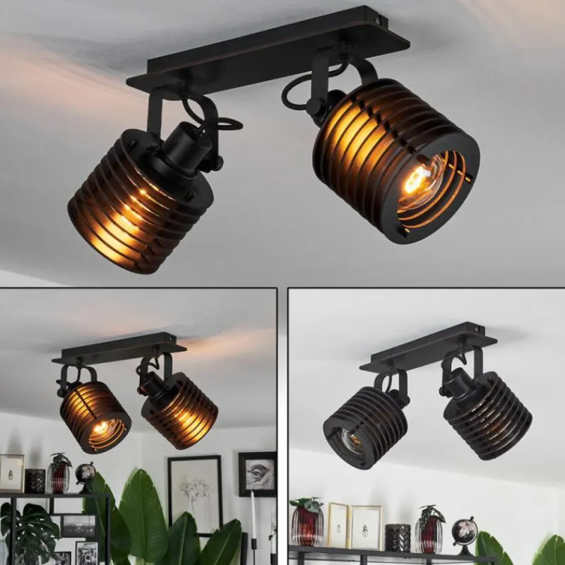 Luminaires Scandinaves-hofstein Plafonnier Boula Noir, 2 lumières